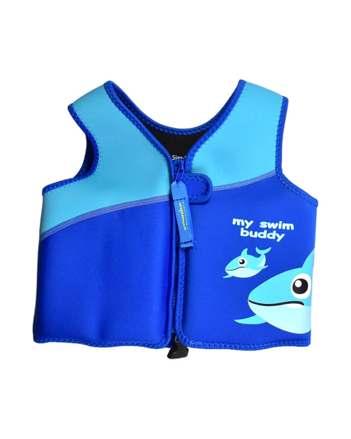 A Blue Floatsuits from Ocean Paradise in size 12-18M for boy. (Front View)