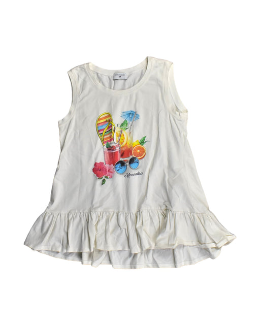 A White Sleeveless Tops from Monnalisa in size 12Y for girl. (Front View)