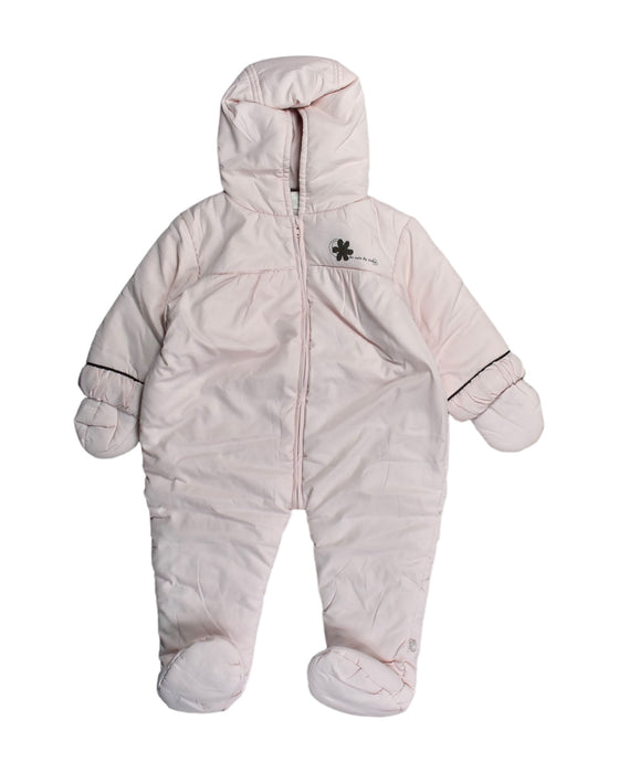 A Pink Snowsuits from Noukie's in size 6-12M for girl. (Front View)