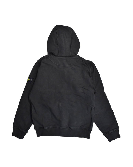 A Black Hoodie from Stone Island in size 10Y for boy. (Back View)