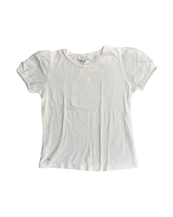 A White Short Sleeve Tops from Chateau de Sable in size 10Y for girl. (Front View)