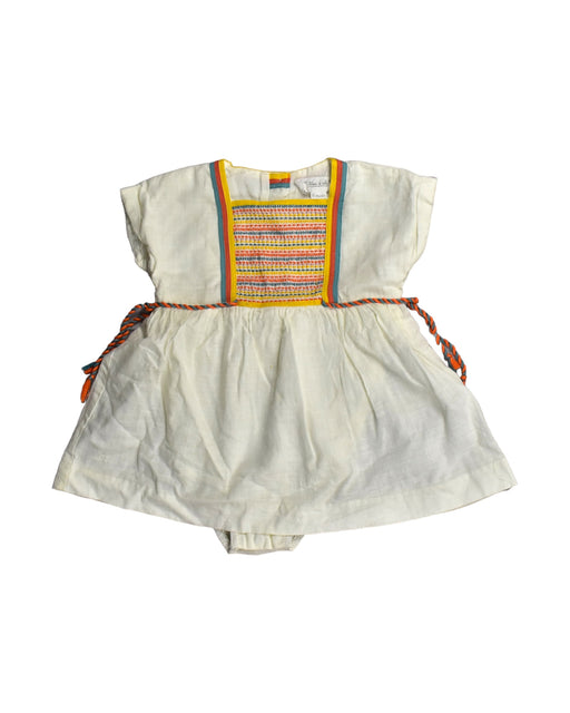 A White Rompers from Chateau de Sable in size 3-6M for girl. (Front View)