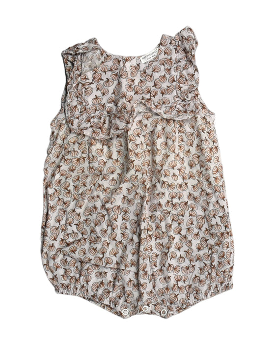 A White Rompers from Happyology in size 6-12M for girl. (Front View)