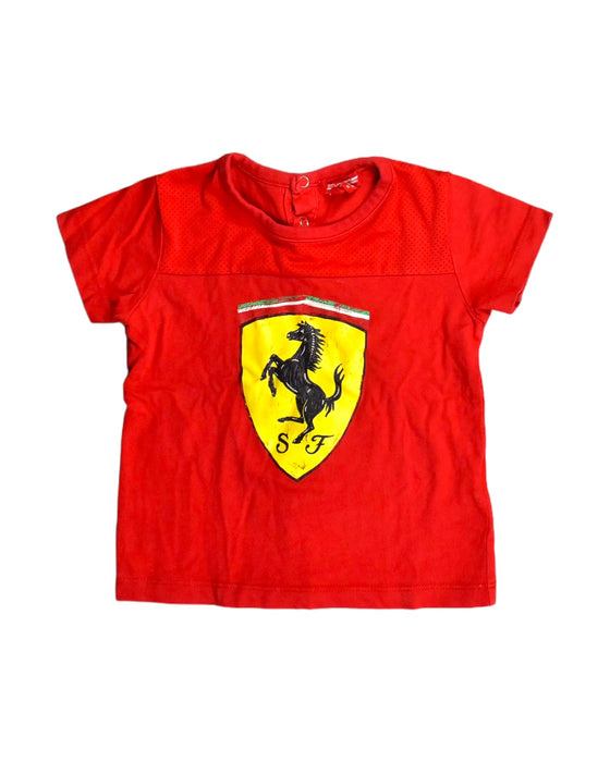 A Red Short Sleeve Tops from Ferrari in size 12-18M for girl. (Front View)