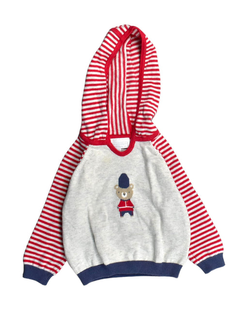 A Red Hoodie from The Little White Company in size 6-12M for boy. (Front View)