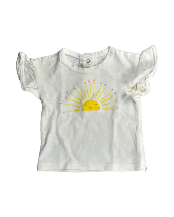 A White Short Sleeve Tops from Mamas & Papas in size 0-3M for girl. (Front View)