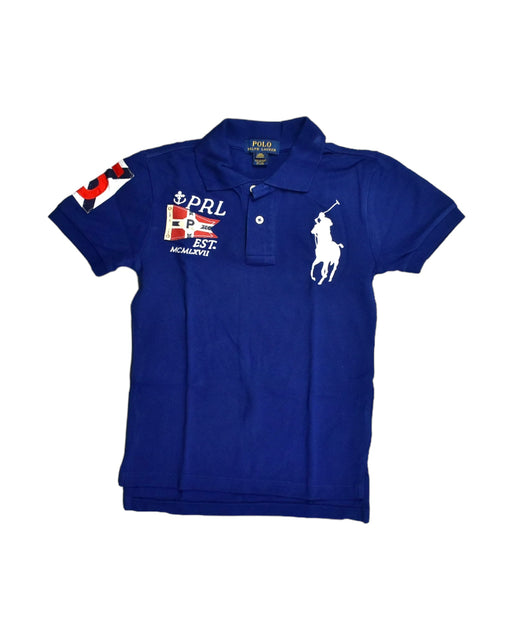 A Blue Short Sleeve Polos from Polo Ralph Lauren in size 8Y for boy. (Front View)