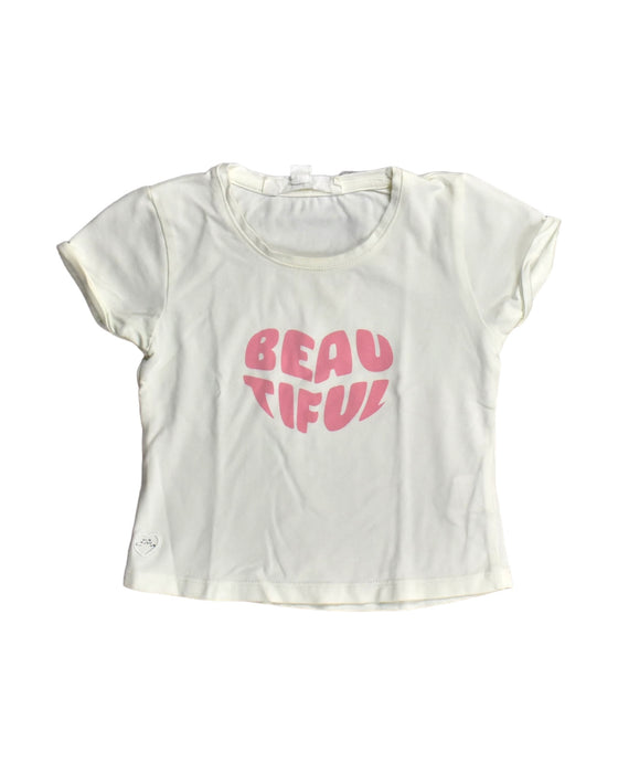 A White Short Sleeve Tops from Chateau de Sable in size 3T for girl. (Front View)