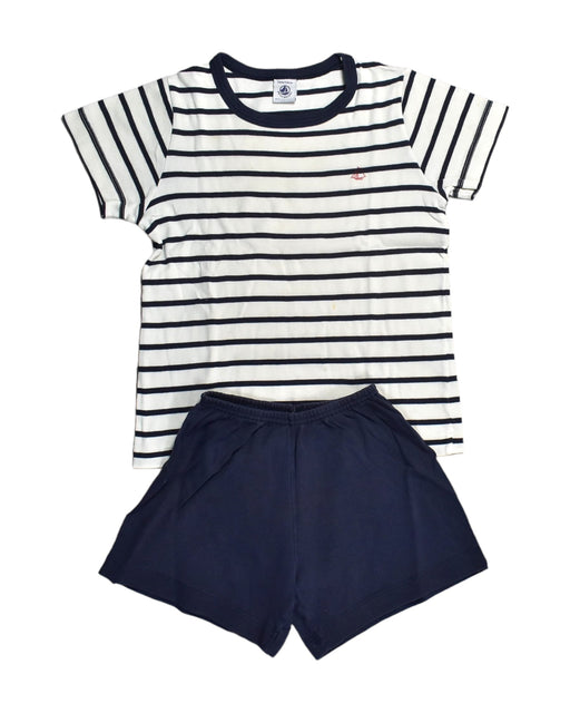 A Blue Shorts Sets from Petit Bateau in size 6T for girl. (Front View)