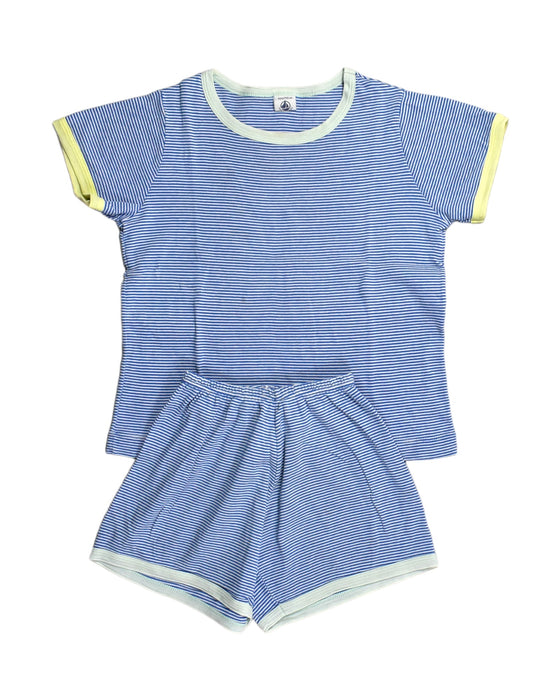 A Blue Shorts Sets from Petit Bateau in size 6T for girl. (Front View)