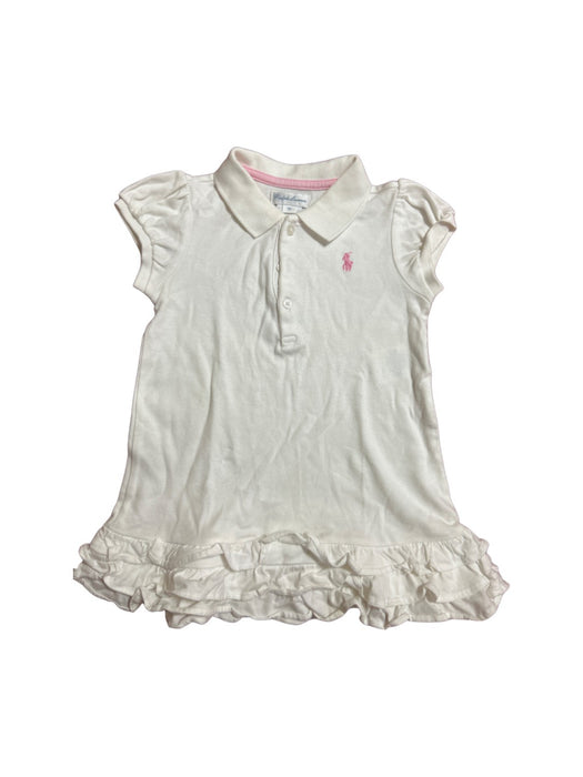 A White Short Sleeve Dresses from Ralph Lauren in size 12-18M for girl. (Front View)