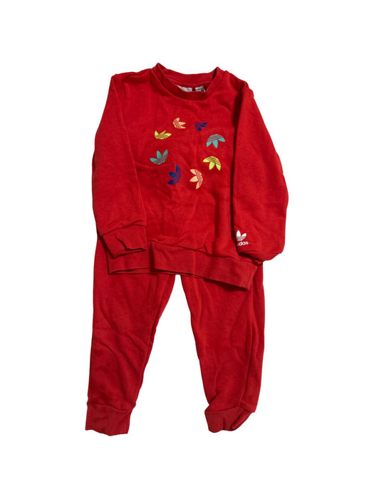 A Red Pants Sets from Adidas in size 4T for neutral. (Front View)