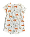 A White Rompers from Le Petit Society in size 0-3M for boy. (Front View)