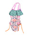 A Pink Swimsuits from Platypus in size 6T for girl. (Front View)