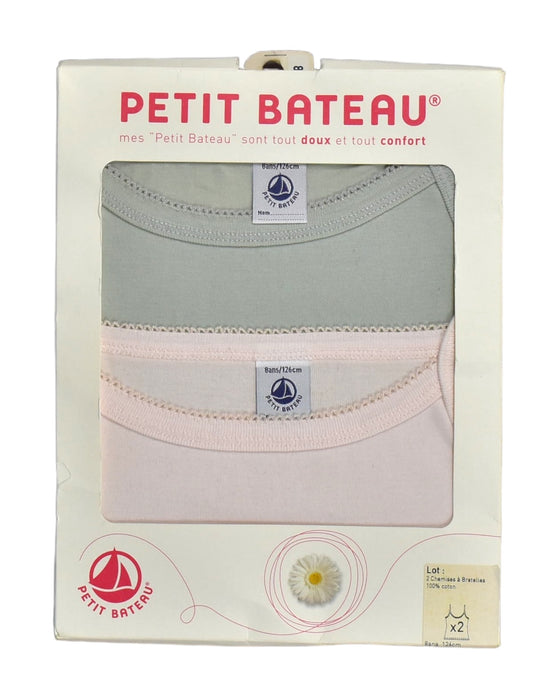 A Pink Sleeveless Tops from Petit Bateau in size 8Y for girl. (Front View)