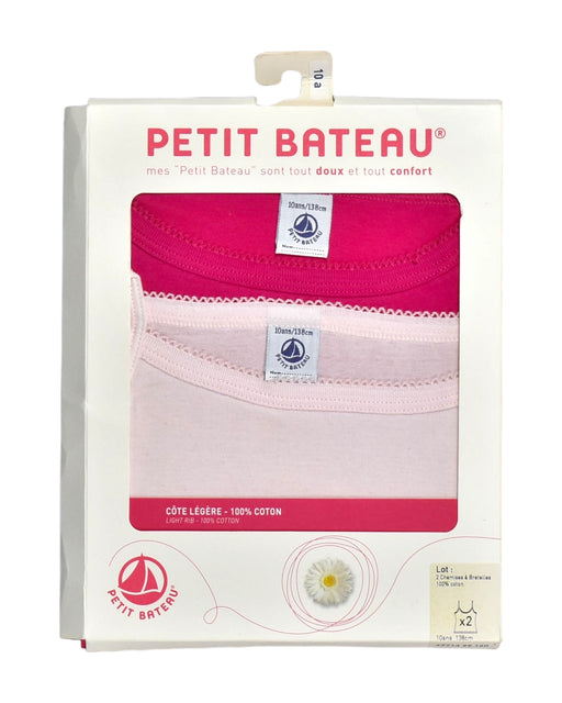 A Pink Sleeveless Tops from Petit Bateau in size 10Y for girl. (Front View)