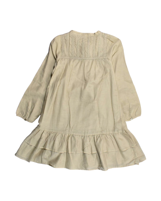 A Yellow Long Sleeve Dresses from Chateau de Sable in size 8Y for girl. (Back View)