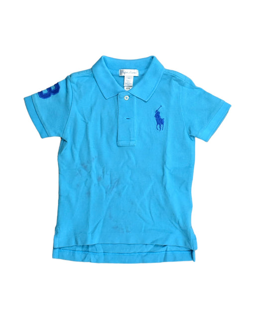 A Blue Short Sleeve Polos from Ralph Lauren in size 12-18M for boy. (Front View)