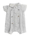 A White Short Sleeve Rompers from The Little White Company in size 0-3M for girl. (Front View)