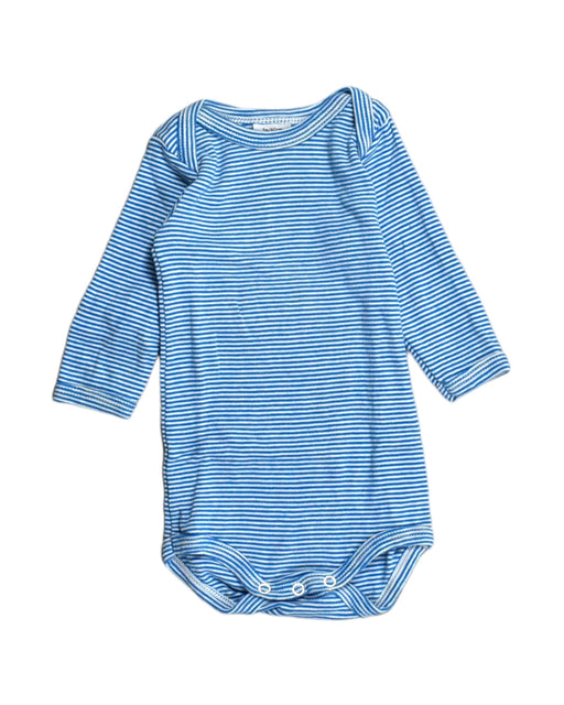 A Blue Long Sleeve Bodysuits from Petit Bateau in size 0-3M for boy. (Front View)