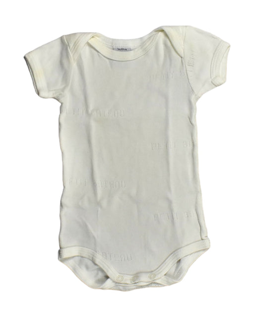 A White Short Sleeve Bodysuits from Petit Bateau in size 0-3M for neutral. (Front View)