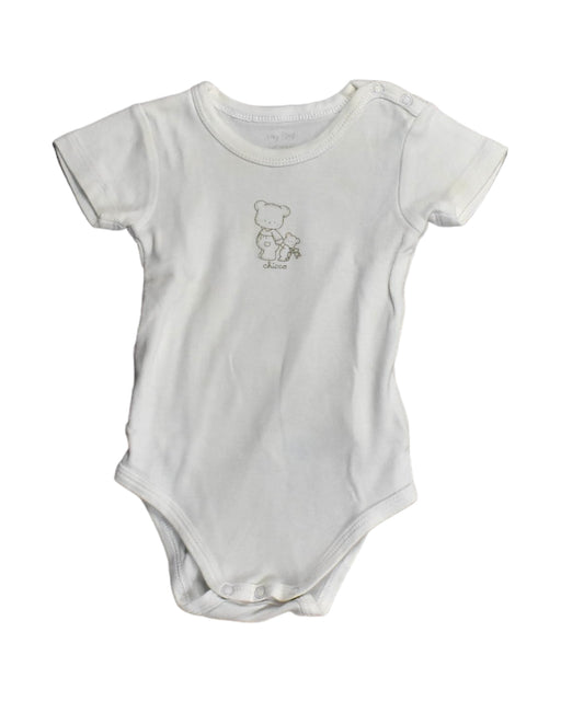 A White Short Sleeve Bodysuits from Chicco in size 0-3M for girl. (Front View)