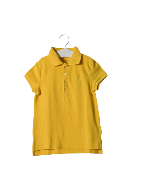 A Yellow Short Sleeve Polos from Polo Ralph Lauren in size 7Y for girl. (Front View)