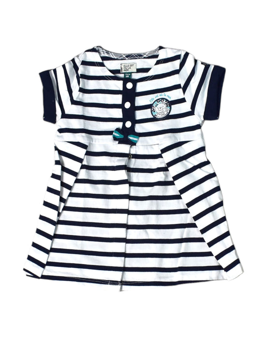 A White Short Sleeve Dresses from Elle Est Ou La Mer (EOM) in size 6-12M for girl. (Front View)