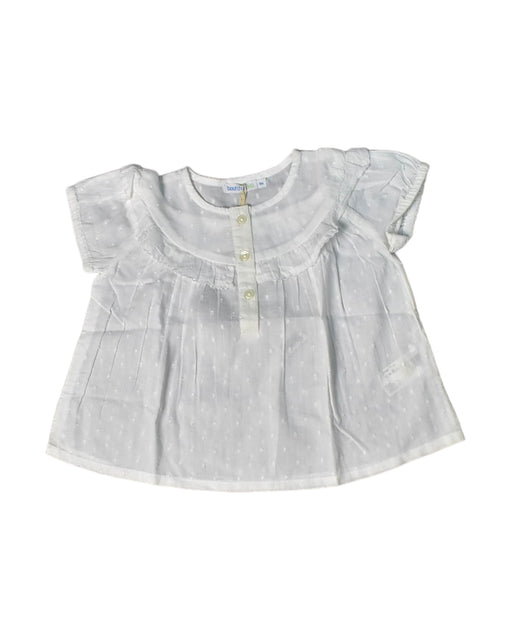 A White Short Sleeve Tops from Bout'Chou in size 6-12M for girl. (Front View)