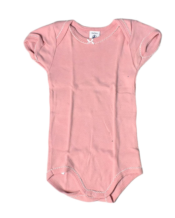 A Pink Bodysuits from Petit Bateau in size 6-12M for girl. (Front View)