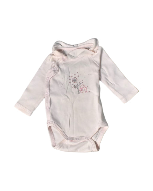 A Pink Bodysuits from Petit Bateau in size Newborn for girl. (Front View)