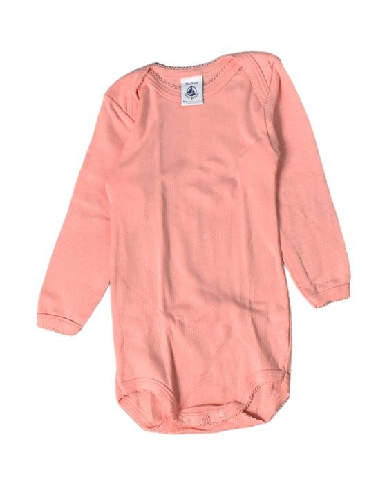 A Orange Bodysuits from Petit Bateau in size 6-12M for girl. (Front View)