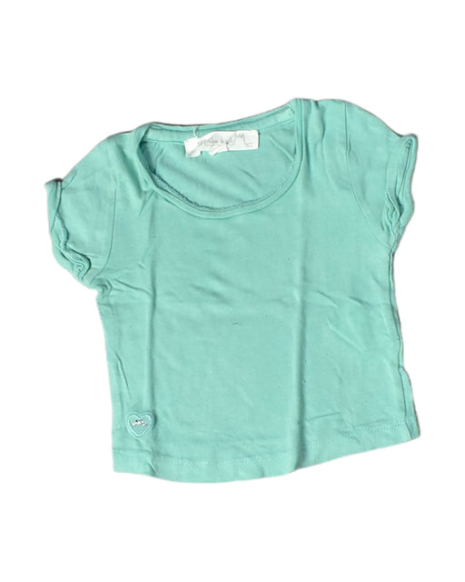 A Green Short Sleeve Tops from Chateau de Sable in size 6-12M for girl. (Front View)