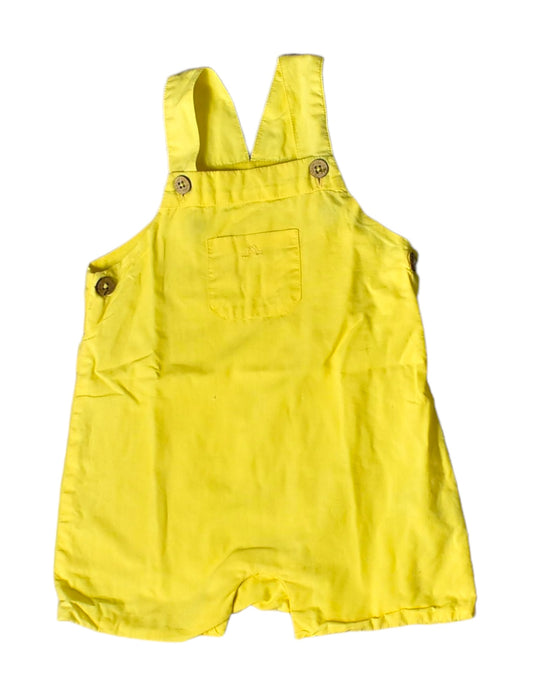 A Yellow Overall Shorts from Chateau de Sable in size 3-6M for neutral. (Front View)