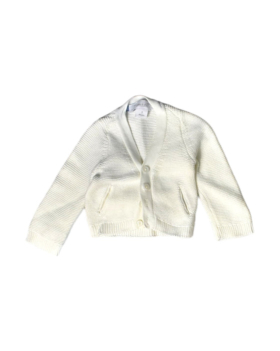 A White Cardigans from Chateau de Sable in size 0-3M for girl. (Front View)