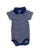 A Blue Short Sleeve Bodysuits from Petit Bateau in size 3-6M for boy. (Front View)