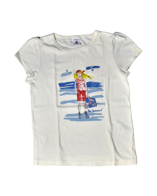 A White Short Sleeve Tops from Petit Bateau in size 10Y for girl. (Front View)