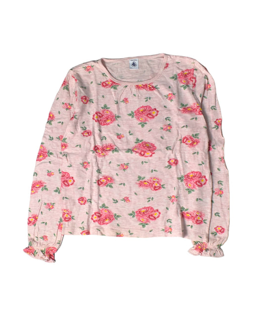 A Pink Long Sleeve Tops from Petit Bateau in size 10Y for girl. (Front View)