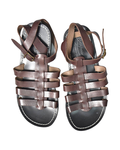 A Brown Sandals from Bonpoint in size 7Y for girl. (Front View)