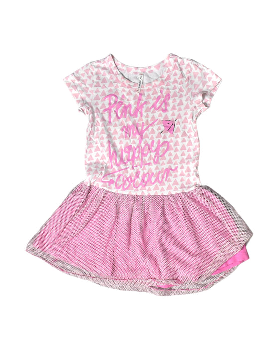 A Pink Short Sleeve Dresses from Coccodrillo in size 4T for girl. (Front View)