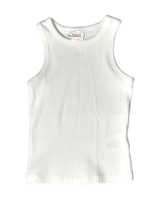 A White Sleeveless Tops from Seed in size 3T for boy. (Front View)