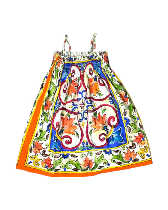 A Multicolour Sleeveless Dresses from Dolce & Gabbana in size 8Y for girl. (Back View)