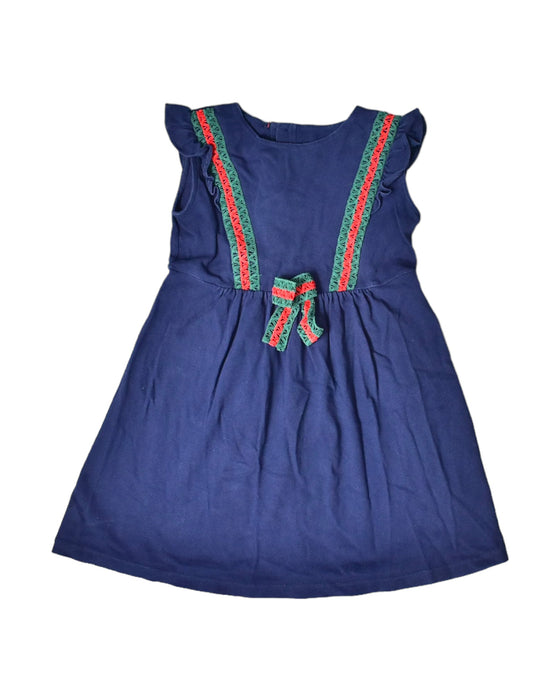 A Blue Sleeveless Dresses from Gucci in size 6T for girl. (Front View)