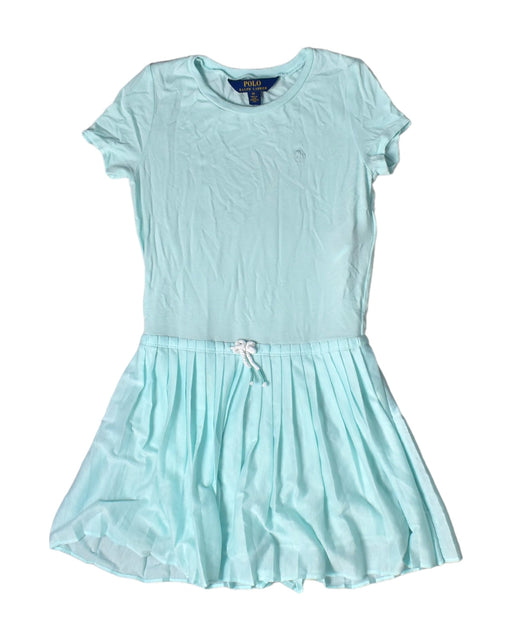 A Teal Short Sleeve Dresses from Polo Ralph Lauren in size 6T for girl. (Front View)