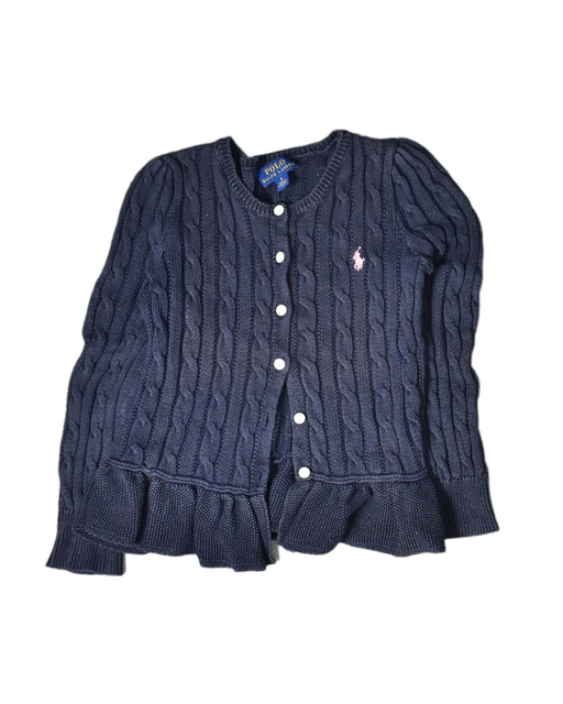 A Blue Cardigans from Polo Ralph Lauren in size 6T for girl. (Front View)