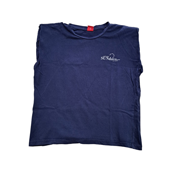 A Navy Sleeveless Tops from s.Oliver in size S for neutral. (Front View)