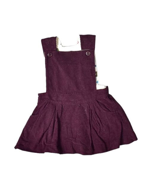 A Burgundy Overall Dresses from Little Green Radicals in size 12-18M for girl. (Front View)