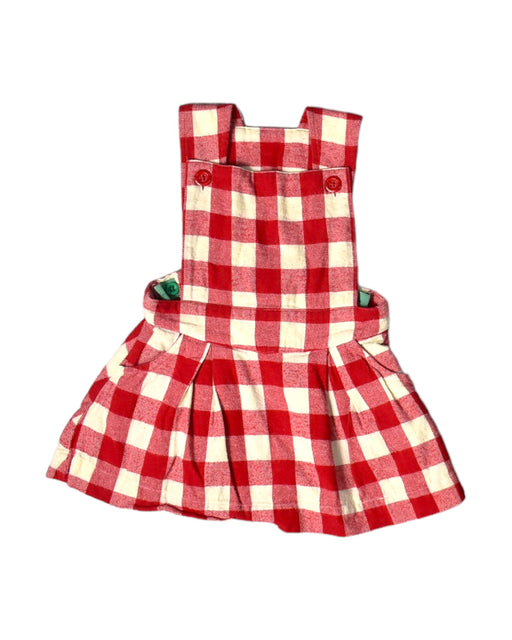 A Red Overall Dresses from Little Green Radicals in size 12-18M for girl. (Front View)