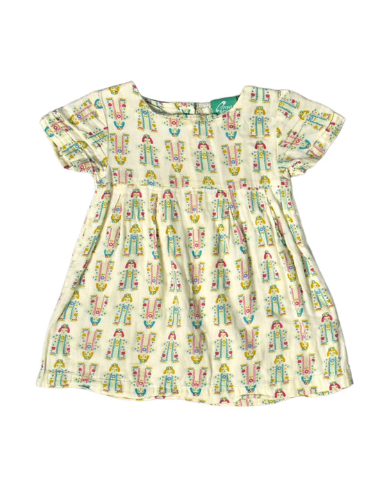 A Yellow Short Sleeve Dresses from Little Green Radicals in size 12-18M for girl. (Front View)