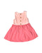 A Pink Sleeveless Dresses from Our Mini Nature in size 3T for girl. (Back View)